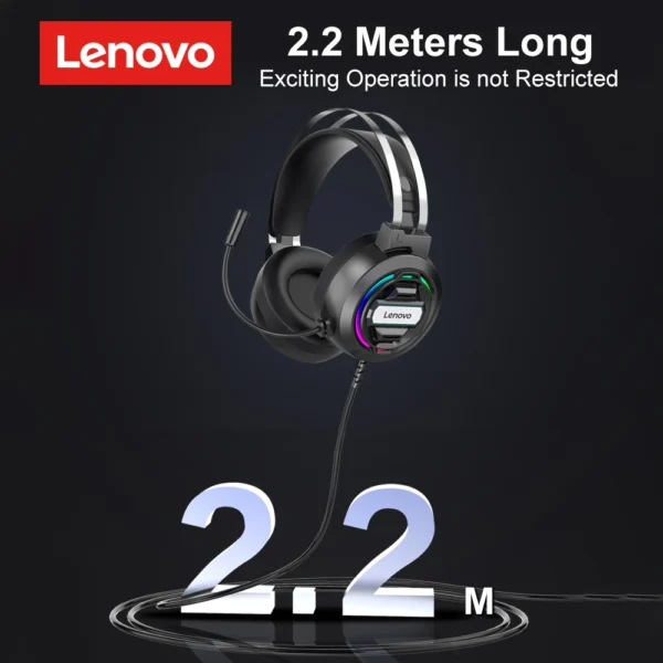 Lenovo H401 Gaming Headset Over-ear 3.5mm USB 7.1 Surround Sound Deep Bass Stereo Game Headphones with Mic for PC Laptops Gamer