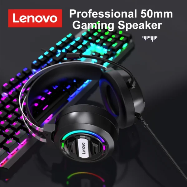Lenovo H401 Gaming Headset Over-ear 3.5mm USB 7.1 Surround Sound Deep Bass Stereo Game Headphones with Mic for PC Laptops Gamer