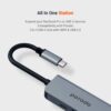 Porodo 3 in 1 Aluminum USB-C to HUB