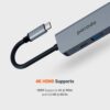 Porodo 3 in 1 Aluminum USB-C to HUB