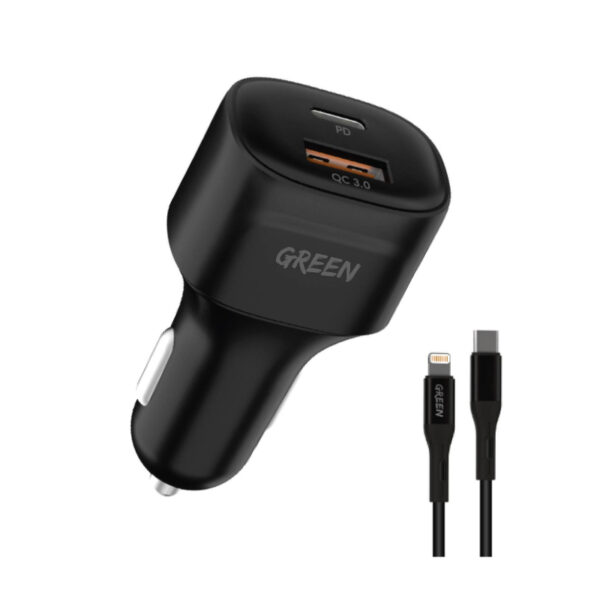 Green Lion Compact Car Charger Dual Port 20W USB Charger