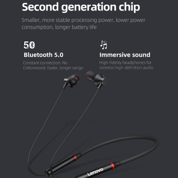 Lenovo HE05x Sports Magnetic Wireless Neckband Earphones