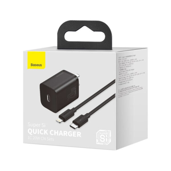 Baseus Super Si Type-C to Lightning Quick Charger 1C 20W CN Sets (2in1)