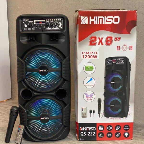 KIMISO QS-222 Multi-Function Double 8inch Outdoor Wireless Speaker with Led Screen