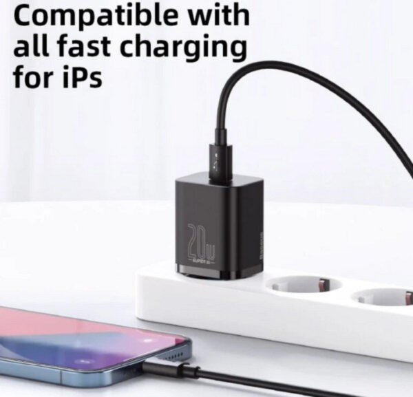 Baseus Super Si Type-C to Lightning Quick Charger 1C 20W CN Sets (2in1)