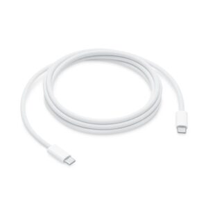 Supports up to 240W fast charging Durable 2m woven USB-C to USB-C cable Ideal for charging, syncing, and data transfer USB-C power adapter sold separately