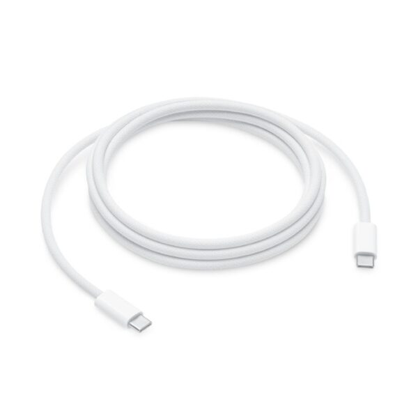 Supports up to 240W fast charging Durable 2m woven USB-C to USB-C cable Ideal for charging, syncing, and data transfer USB-C power adapter sold separately